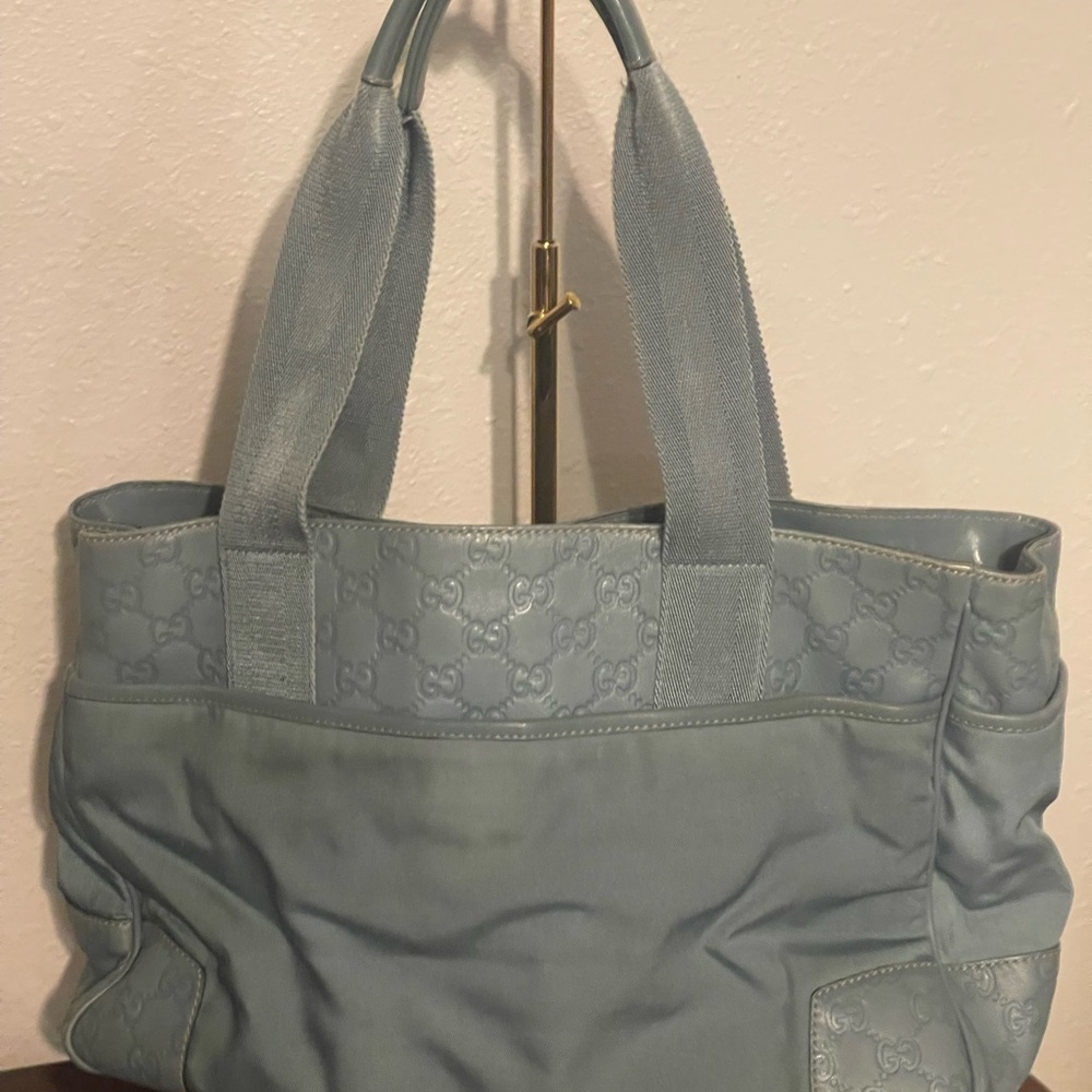 Gucci Guccissima Light Blue Tote Bag - Picture 3 of 12